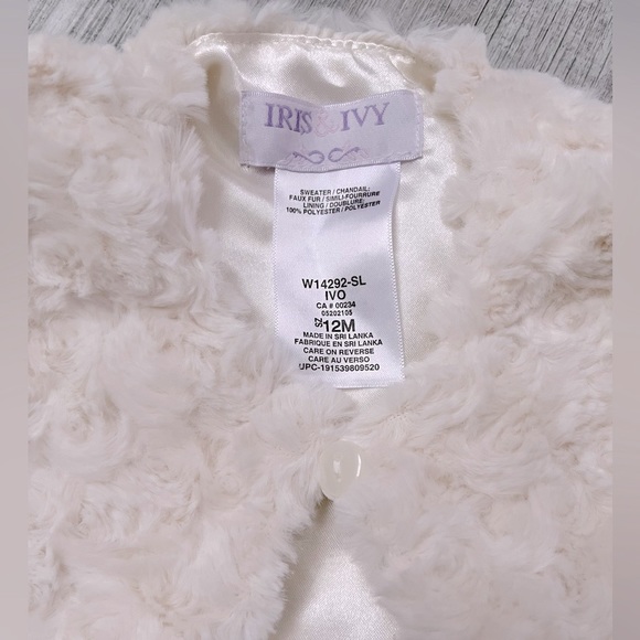 Like New White Plush Faux Fur Baby Shrug - Picture 3 of 4
